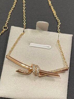 Tiffany & Co. Knot Diamond Pendant Necklace